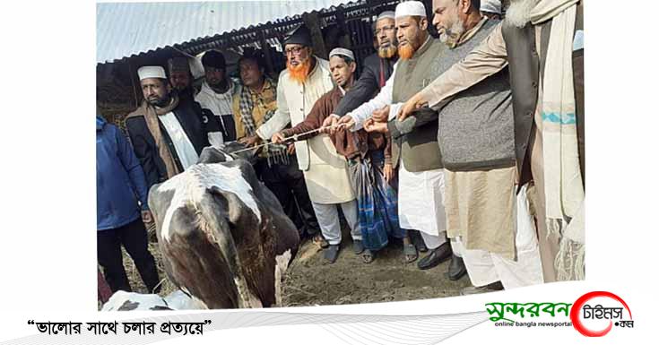 চুকনগরে সড়ক দূর্ঘটনায় দুই পুত্র হারানো অসহায় পিতাকে গাভী প্রদান